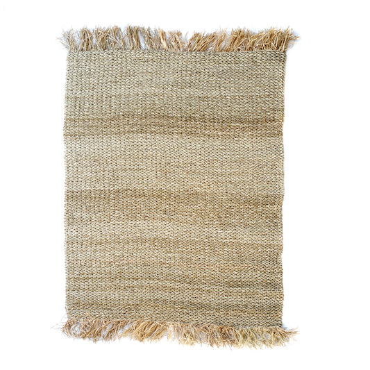 De Raffia Fringed Tapijt - Naturel - 180x240