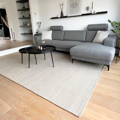 Wool Rug Light Gray 160x230cm