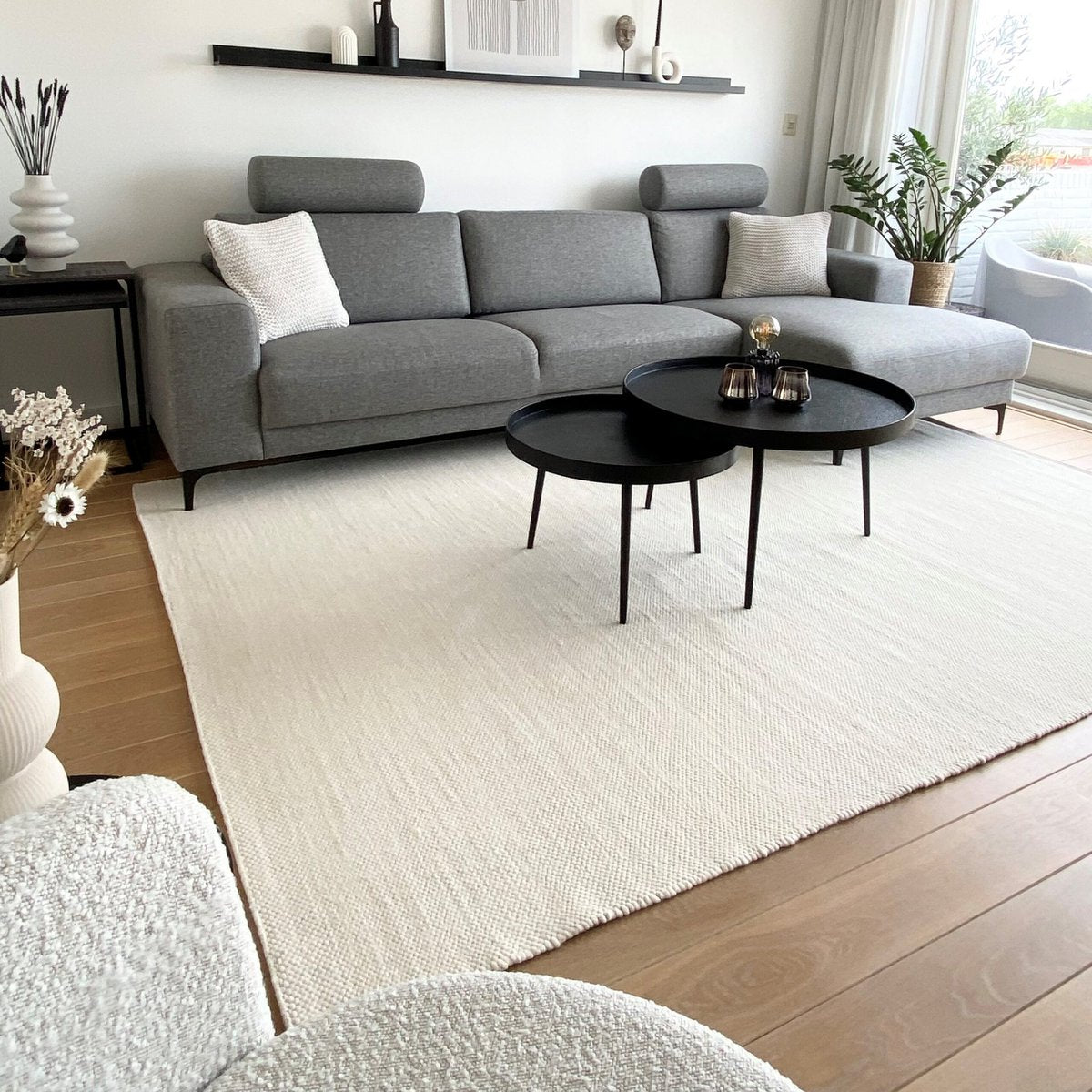 wool rug - white / ivory white 160x230cm