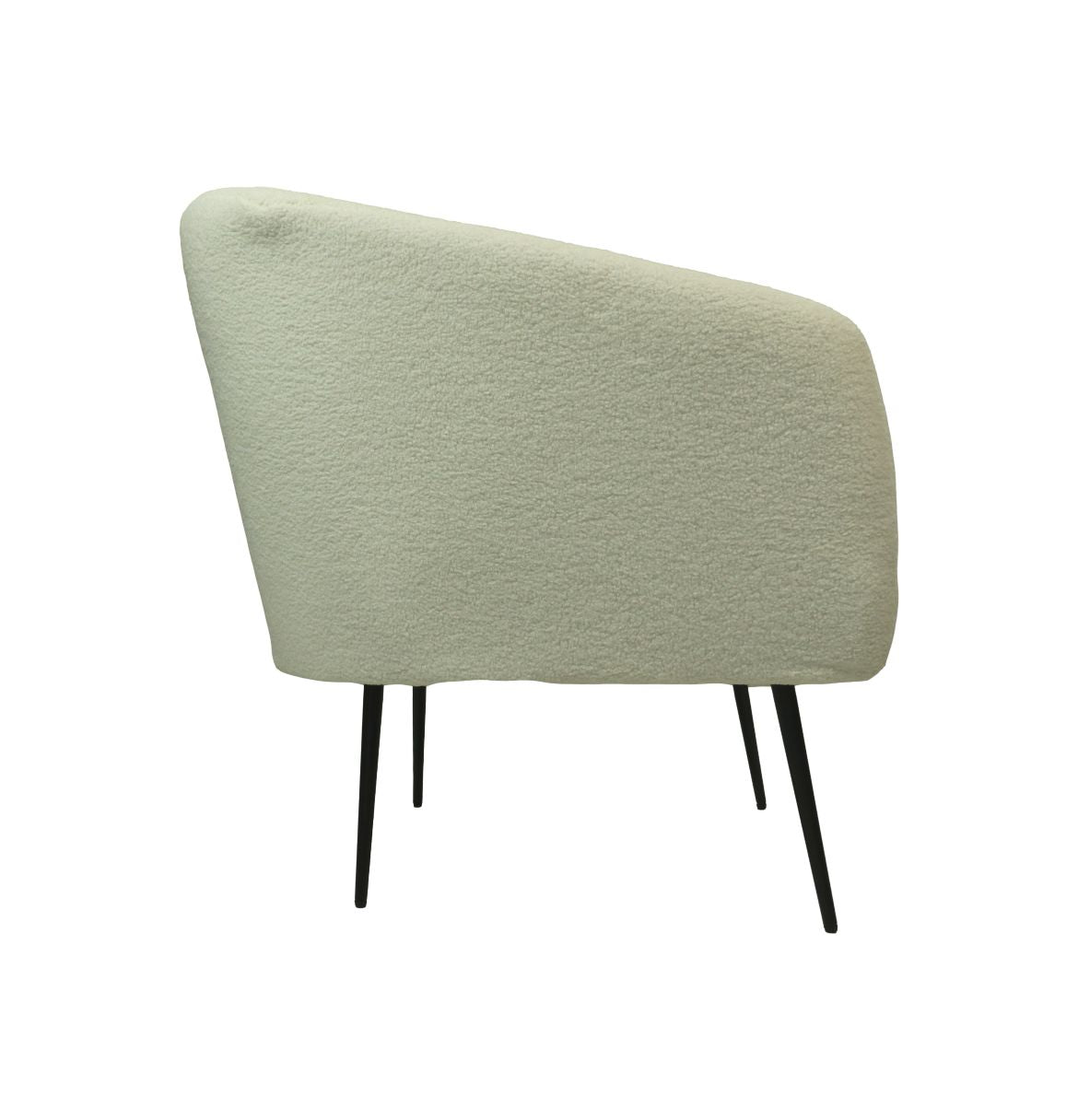 fauteuil - 77x68x83 - wit/zwart - bouclé