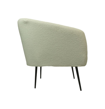 Fauteuil - 77x68x83 - Wit/zwart - Bouclé