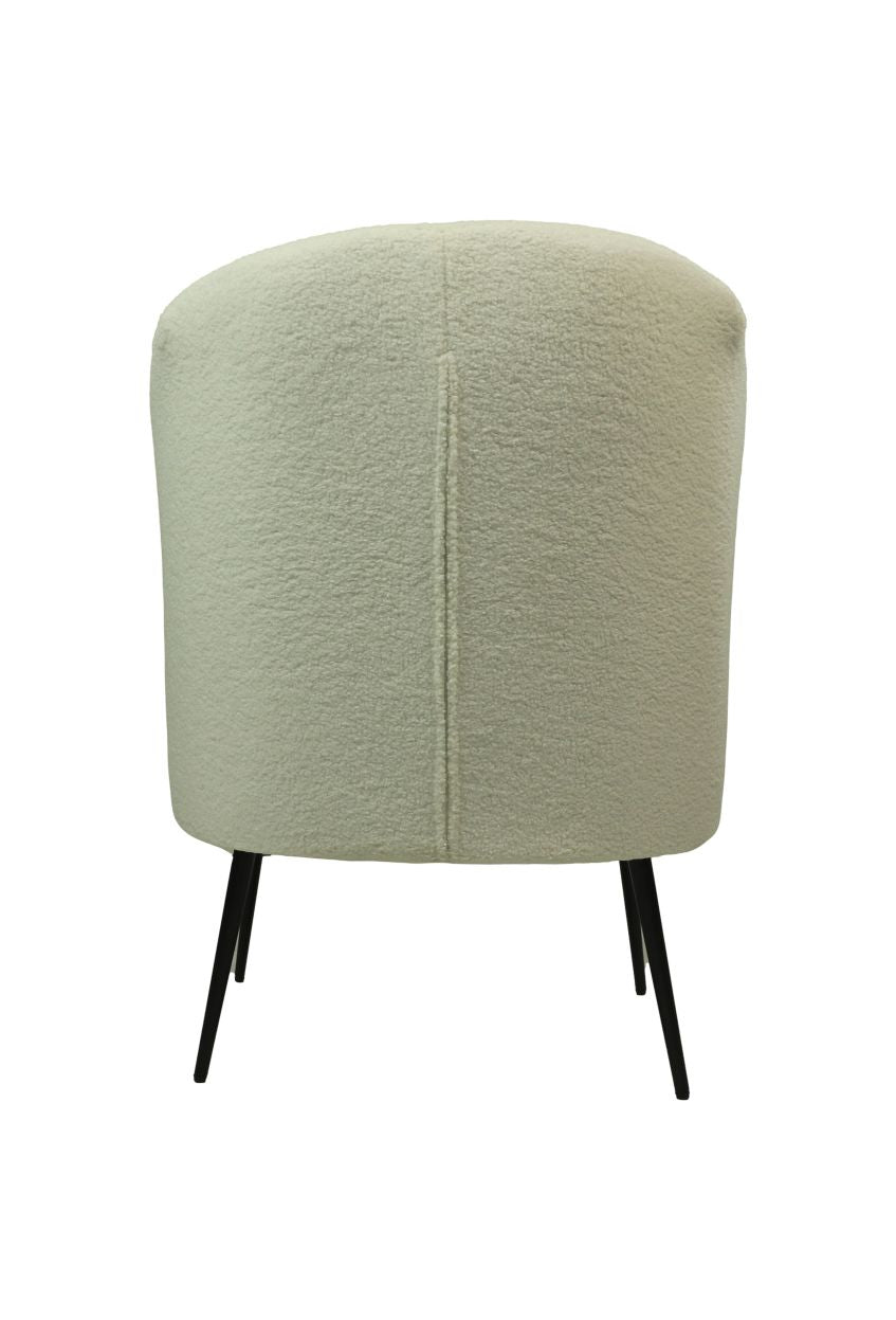 fauteuil - 77x68x83 - wit/zwart - bouclé