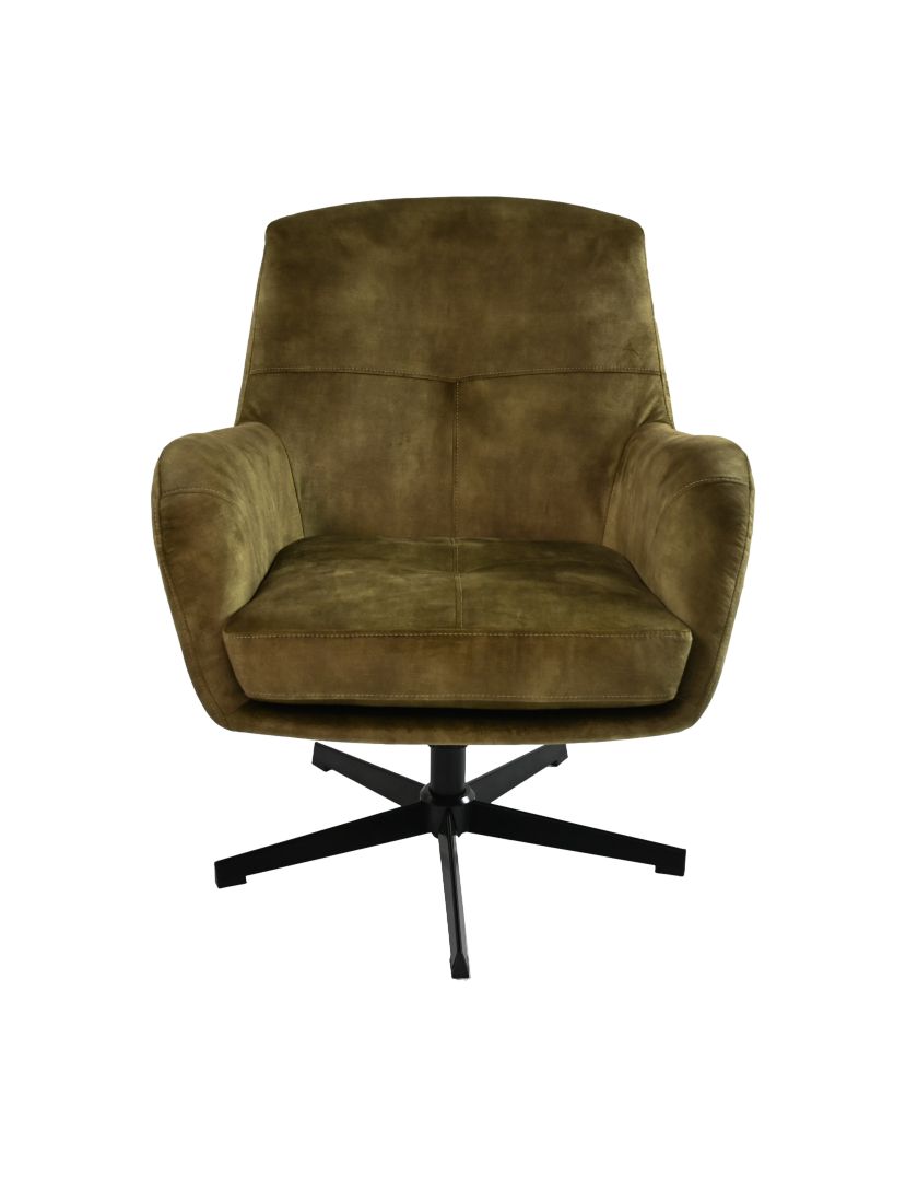 fauteuil cleveland - 75x73x88 - groen/zwart - adore/metaal