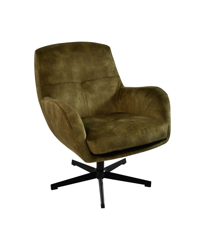 fauteuil cleveland - 75x73x88 - groen/zwart - adore/metaal