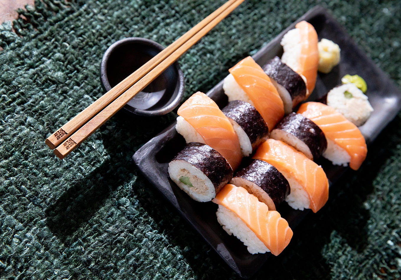 het burned sushi bord - zwart - m