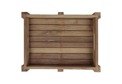 tray teak dienblad - 30x40x7 - naturel - teak