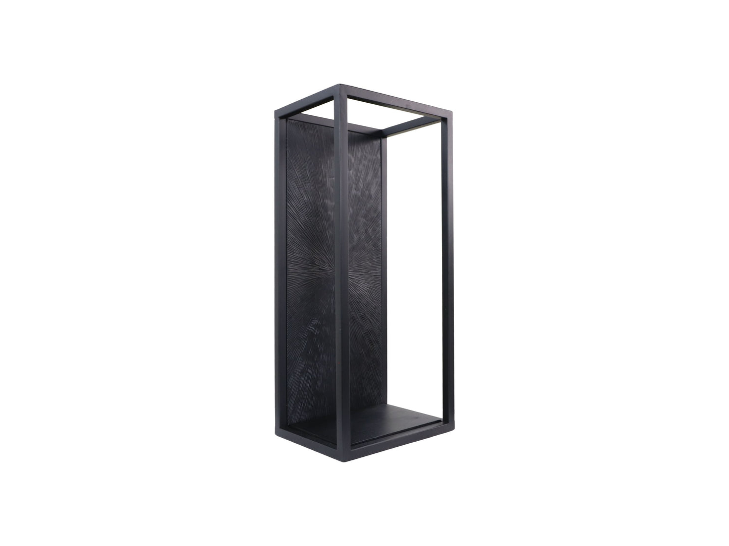 wandbox fletcher - 25x18x55 - zwart - ijzer/aluminium/mangohout