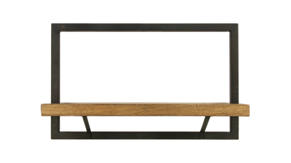 Wandplank Levels - 51x32 cm - mangohout/ijzer