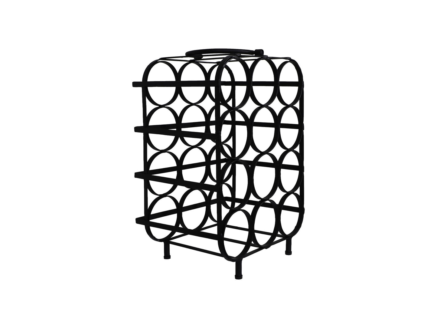 wijnrek 12 flessen - 35x25x50 - zwart - metaal