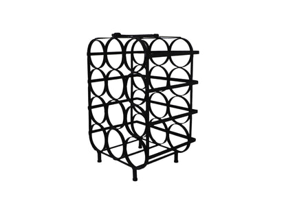 Wijnrek 12 flessen - 35x25x50 - Zwart - Metaal